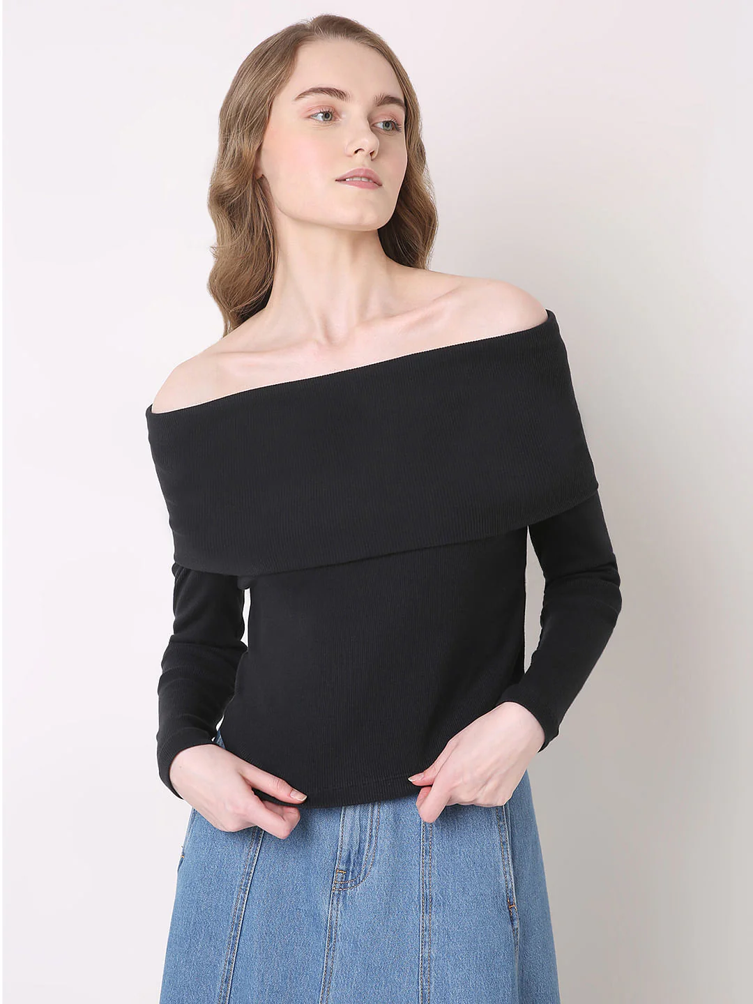 Black Off-Shoulder Top - Image 2