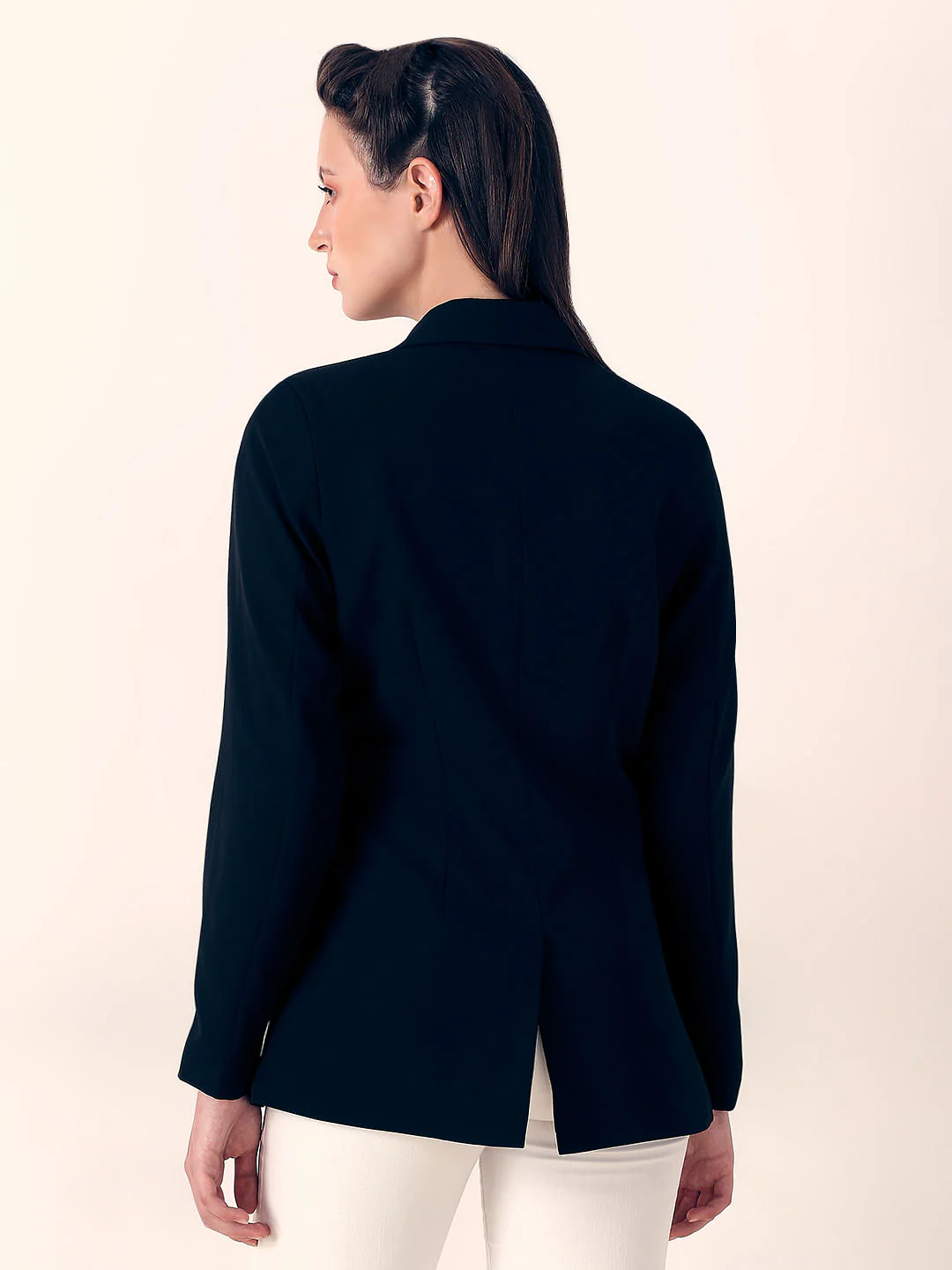 Black Wrap Tailored Blazer - Image 4
