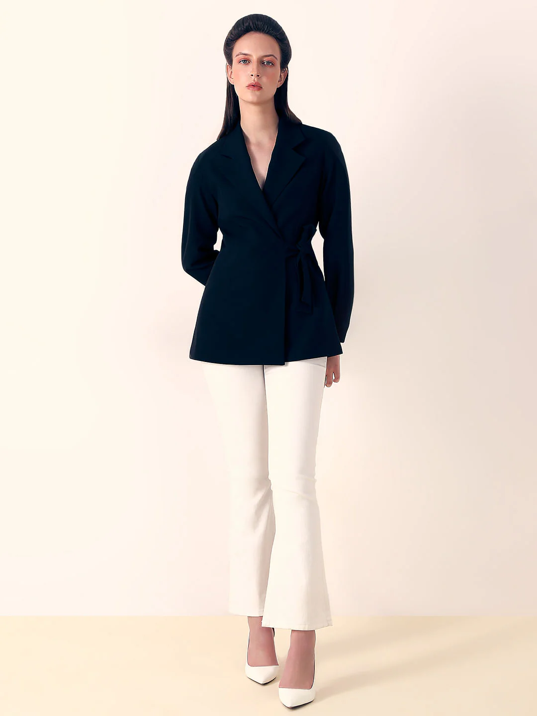 Black Wrap Tailored Blazer - Image 5