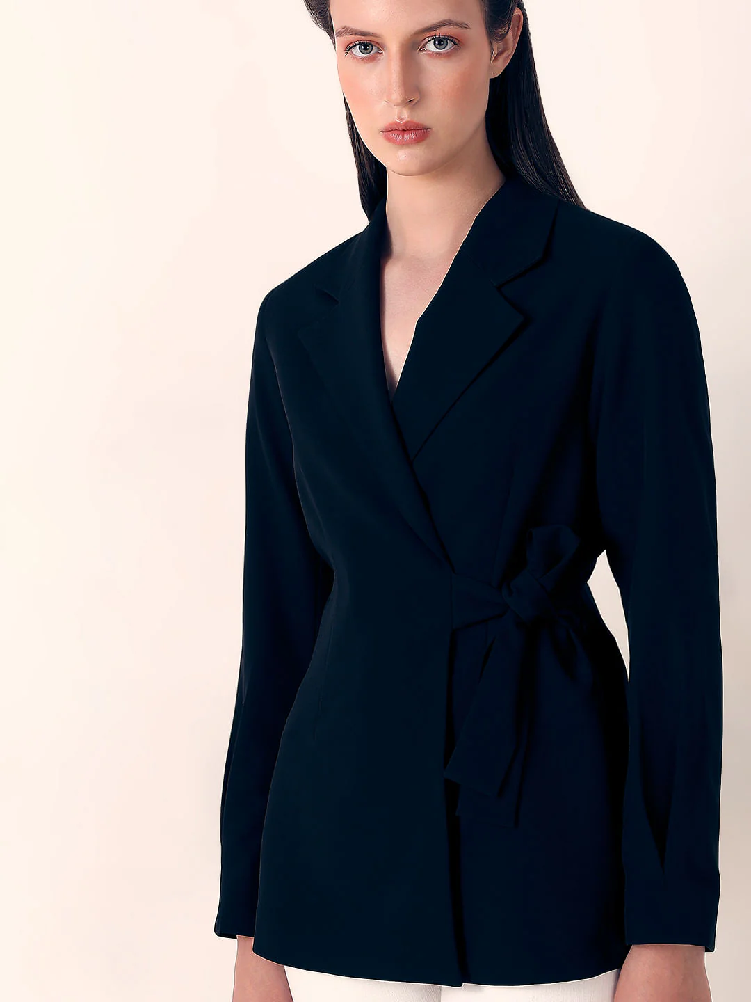 Black Wrap Tailored Blazer - Image 6
