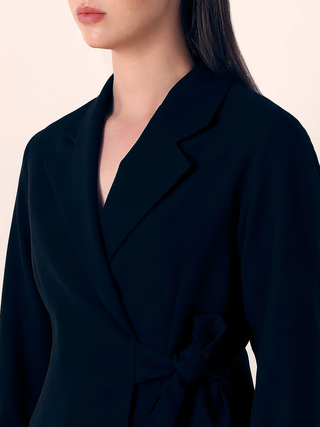 Black Wrap Tailored Blazer - Image 8