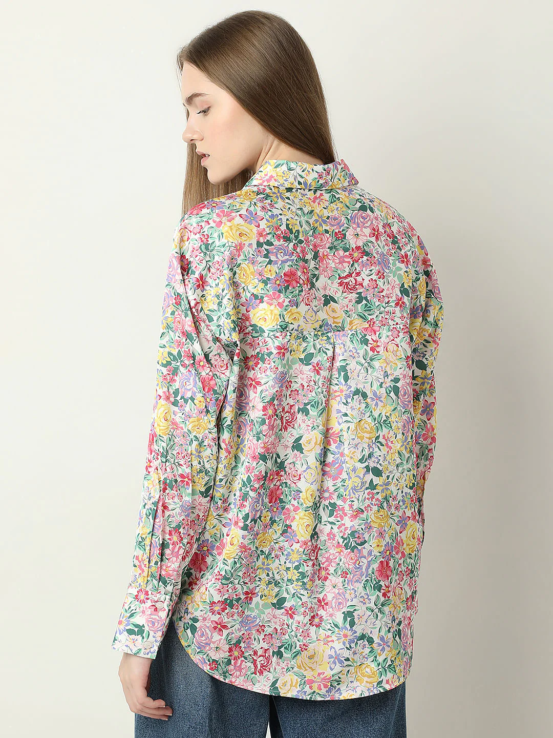Pink Floral Satin Shirt - Image 4