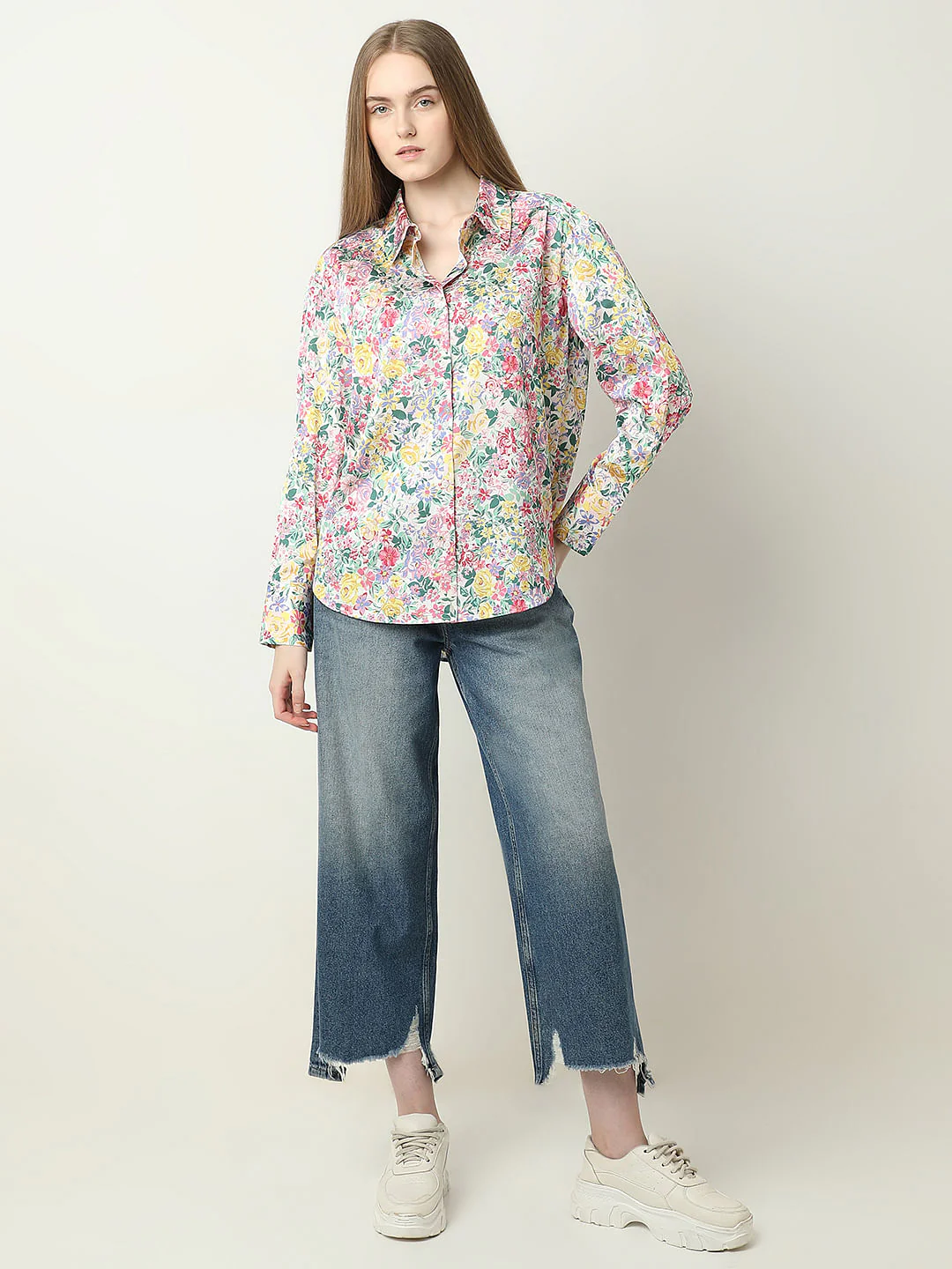 Pink Floral Satin Shirt - Image 5