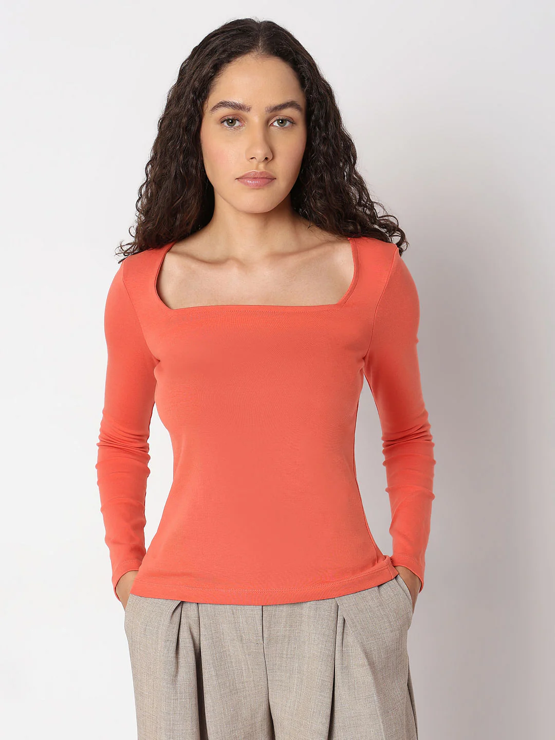 Coral Square Neck Top - Image 2