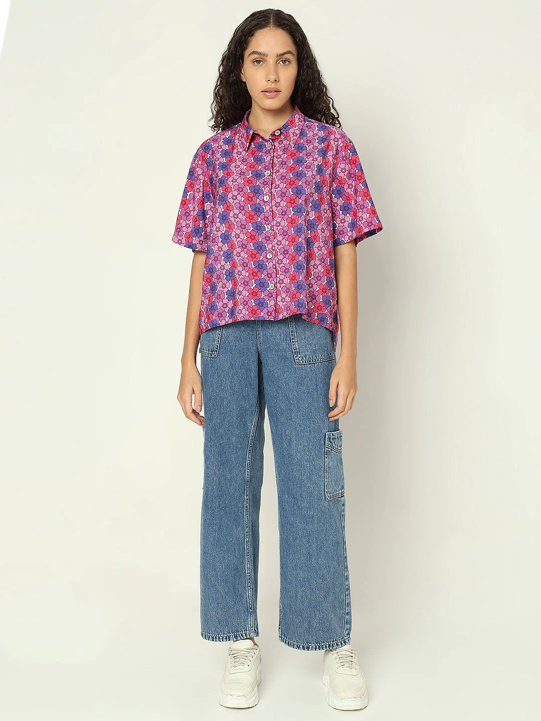 Purple Floral Printed Shirt - Image 5