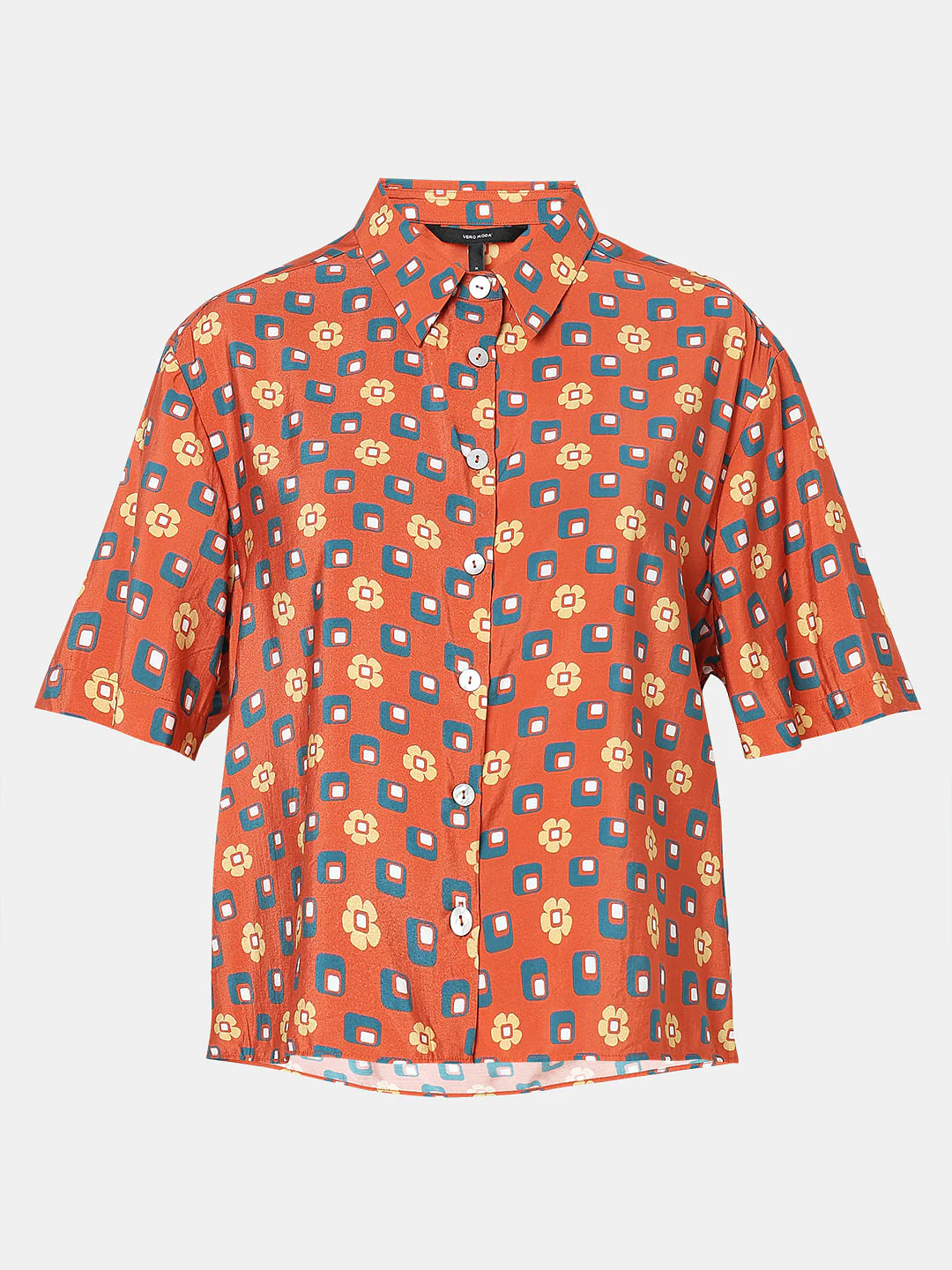 Warm Orange Printed Shirt - Image 7