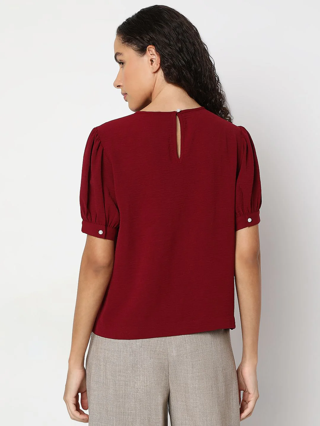 Maroon Short Sleeve Top - Image 4