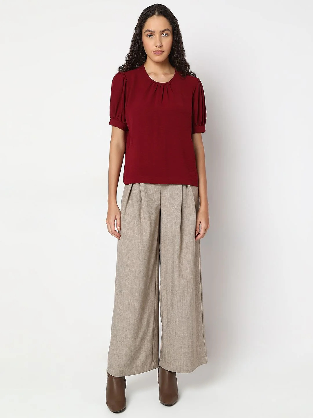Maroon Short Sleeve Top - Image 5