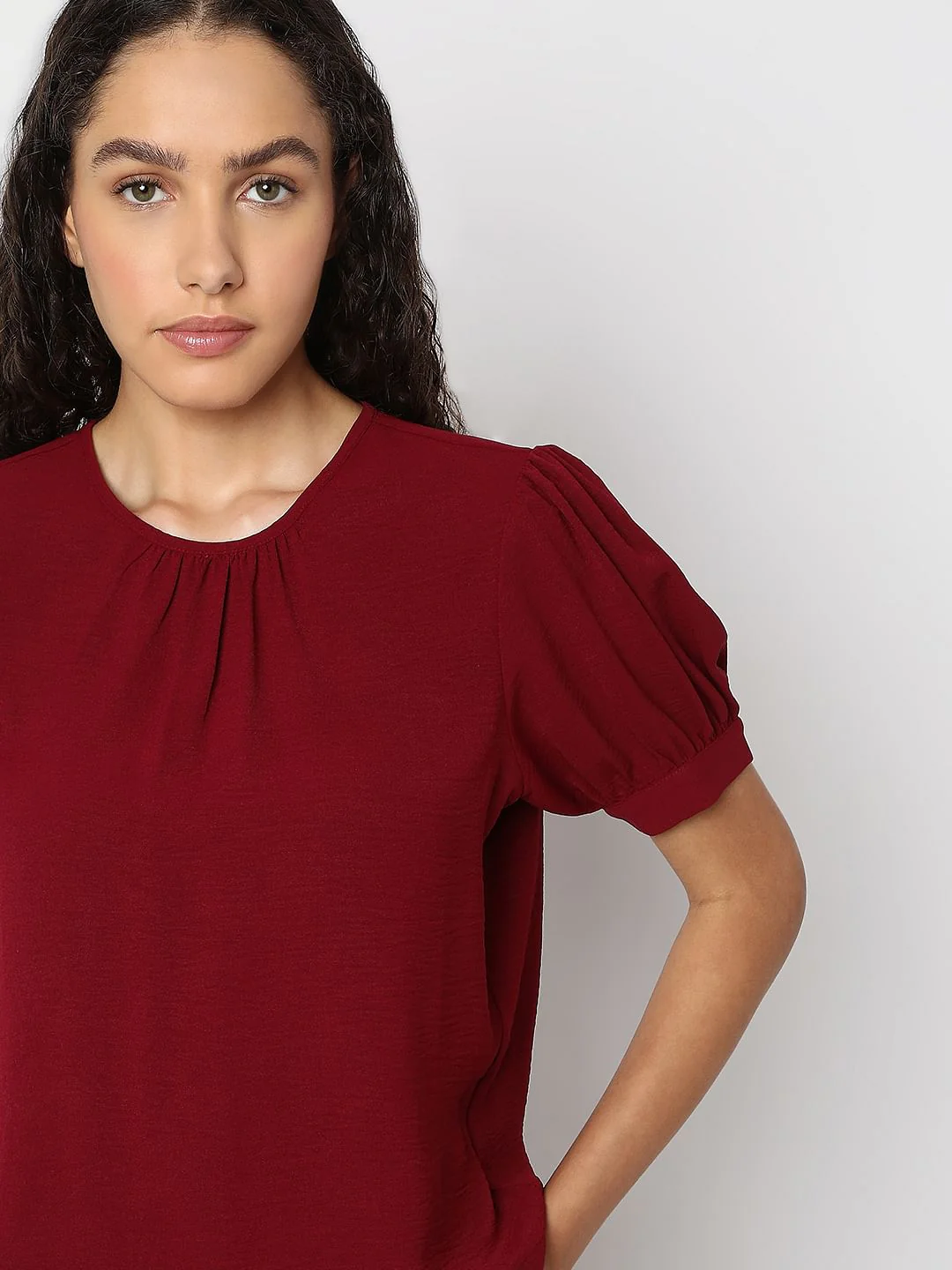 Maroon Short Sleeve Top - Image 6