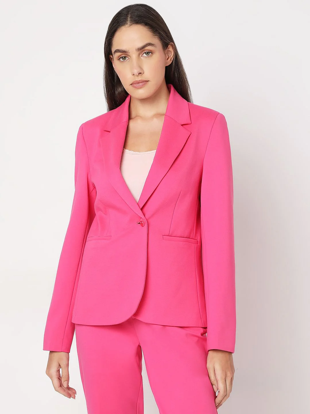 Pink Regular Fit Blazer - Image 2