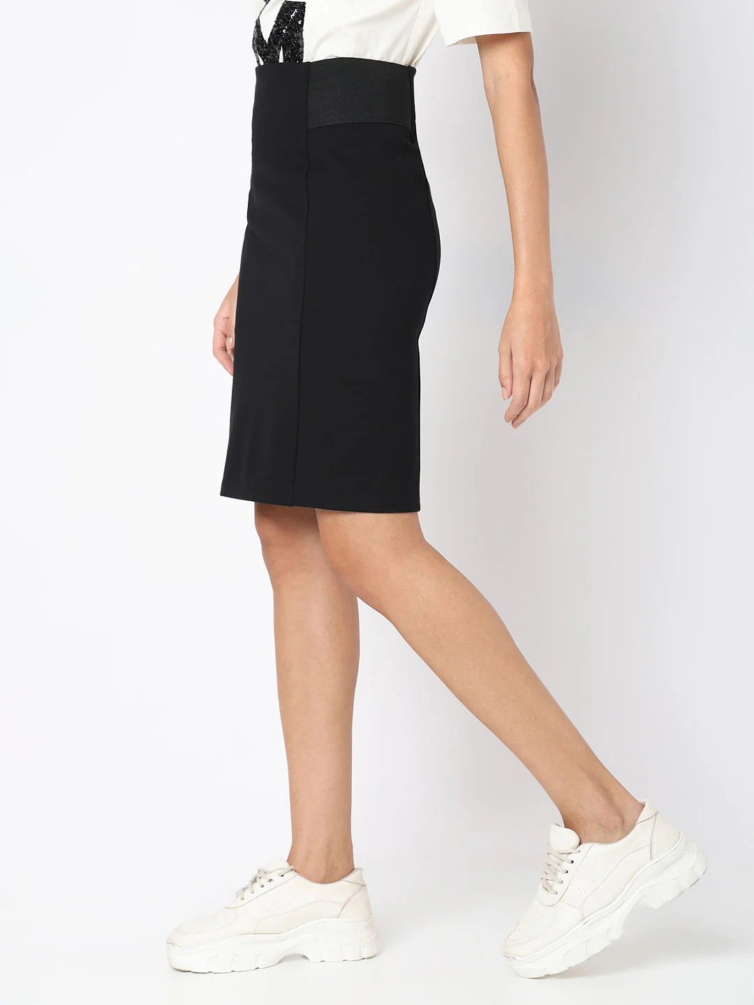 Vero Mod Black High Rise Pencil Skirt - Image 3