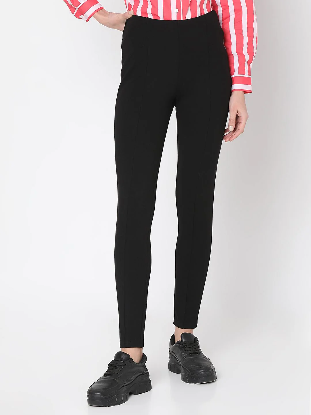 Black High Rise Skinny Fit Jeggings - Image 2