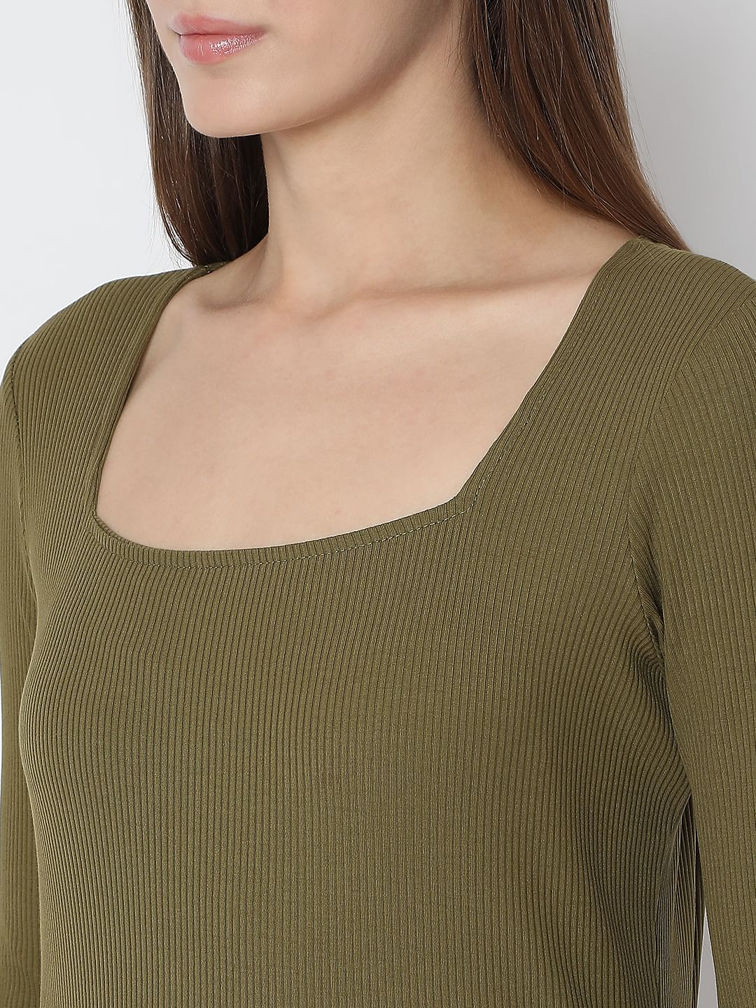 Olive Bodycon Midi Dress - Image 6