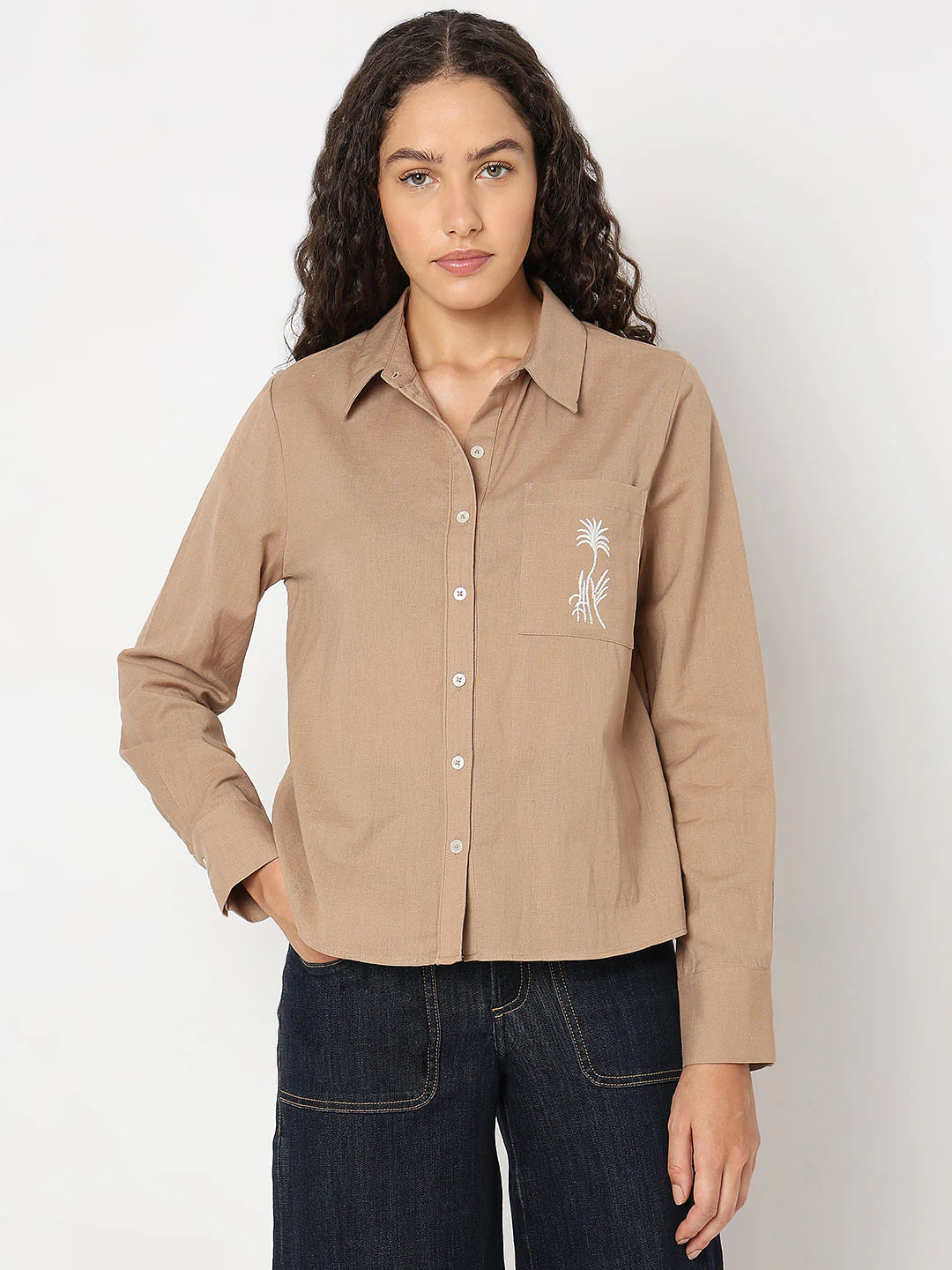 Brown Cotton-Linen Shirt - Image 2