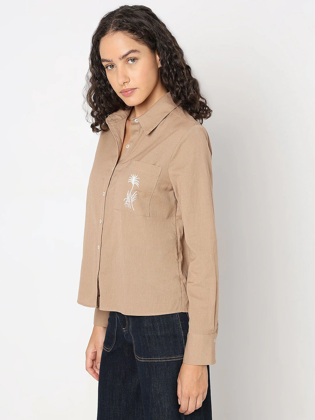 Brown Cotton-Linen Shirt - Image 3