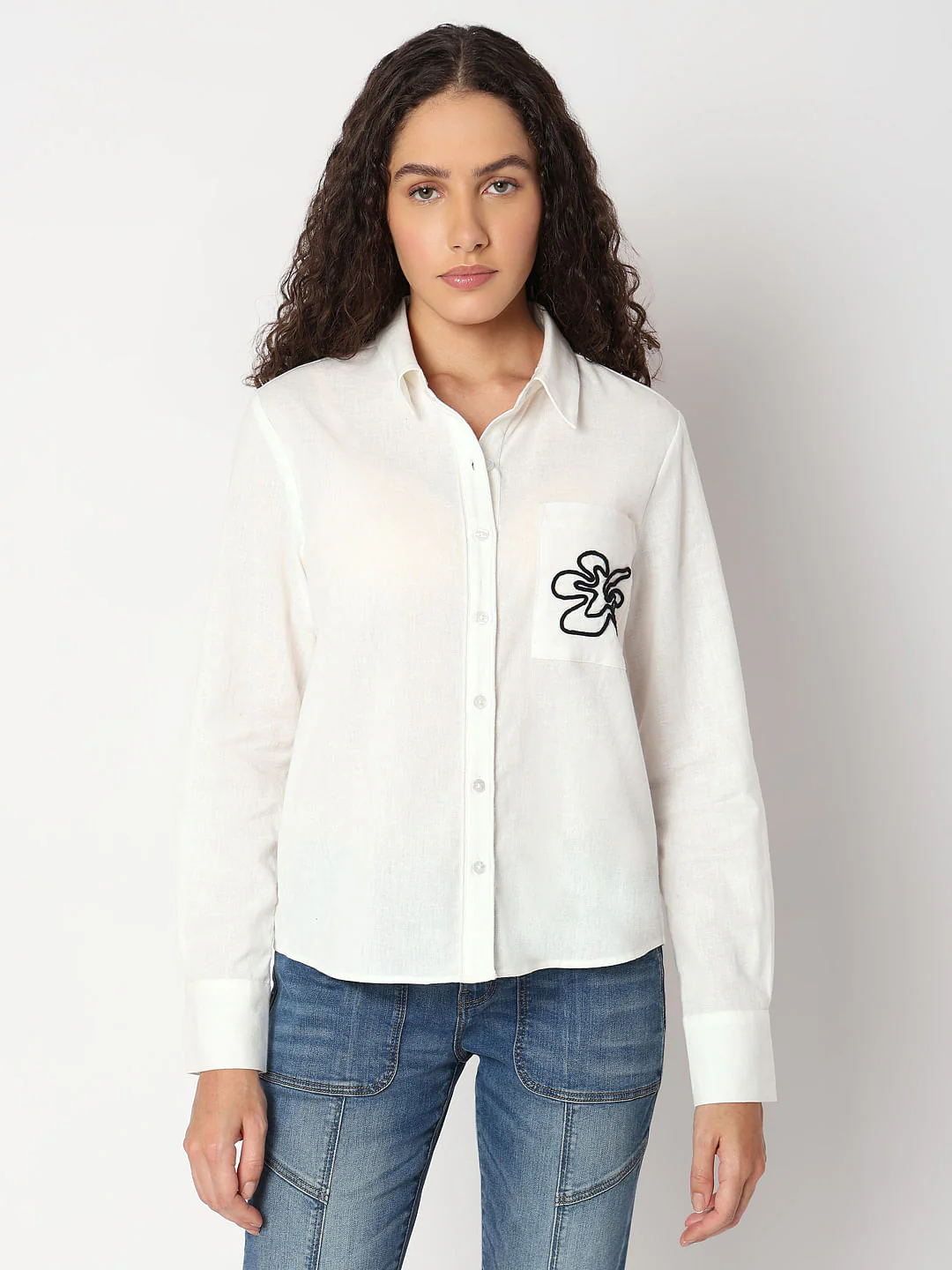 White Cotton-Linen Shirt - Image 2