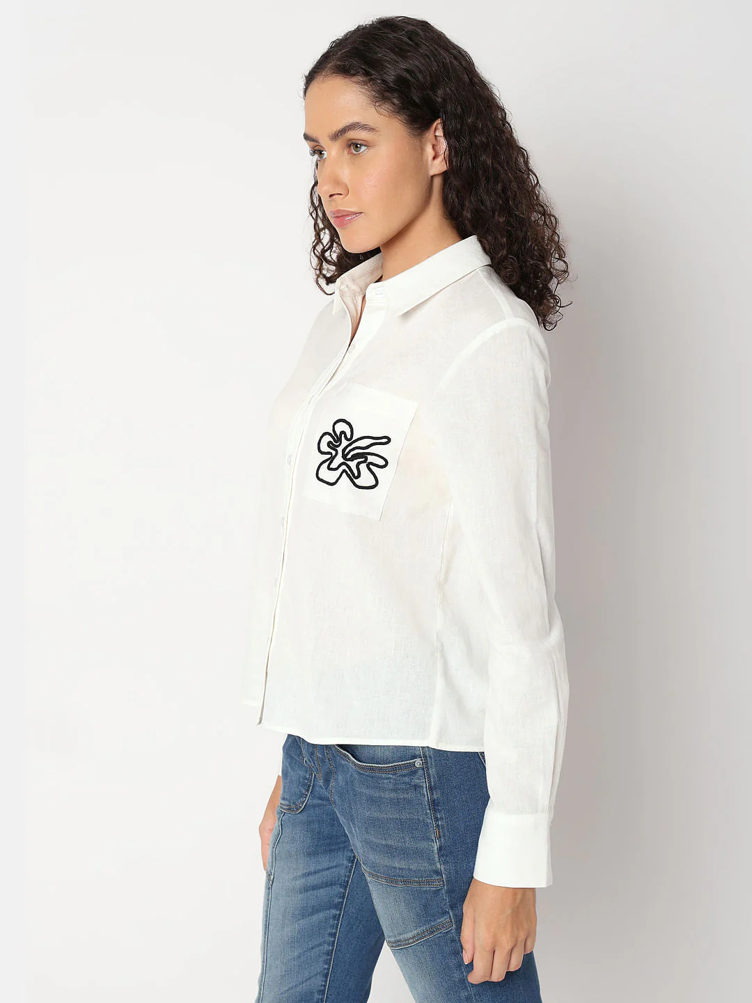 White Cotton-Linen Shirt - Image 3