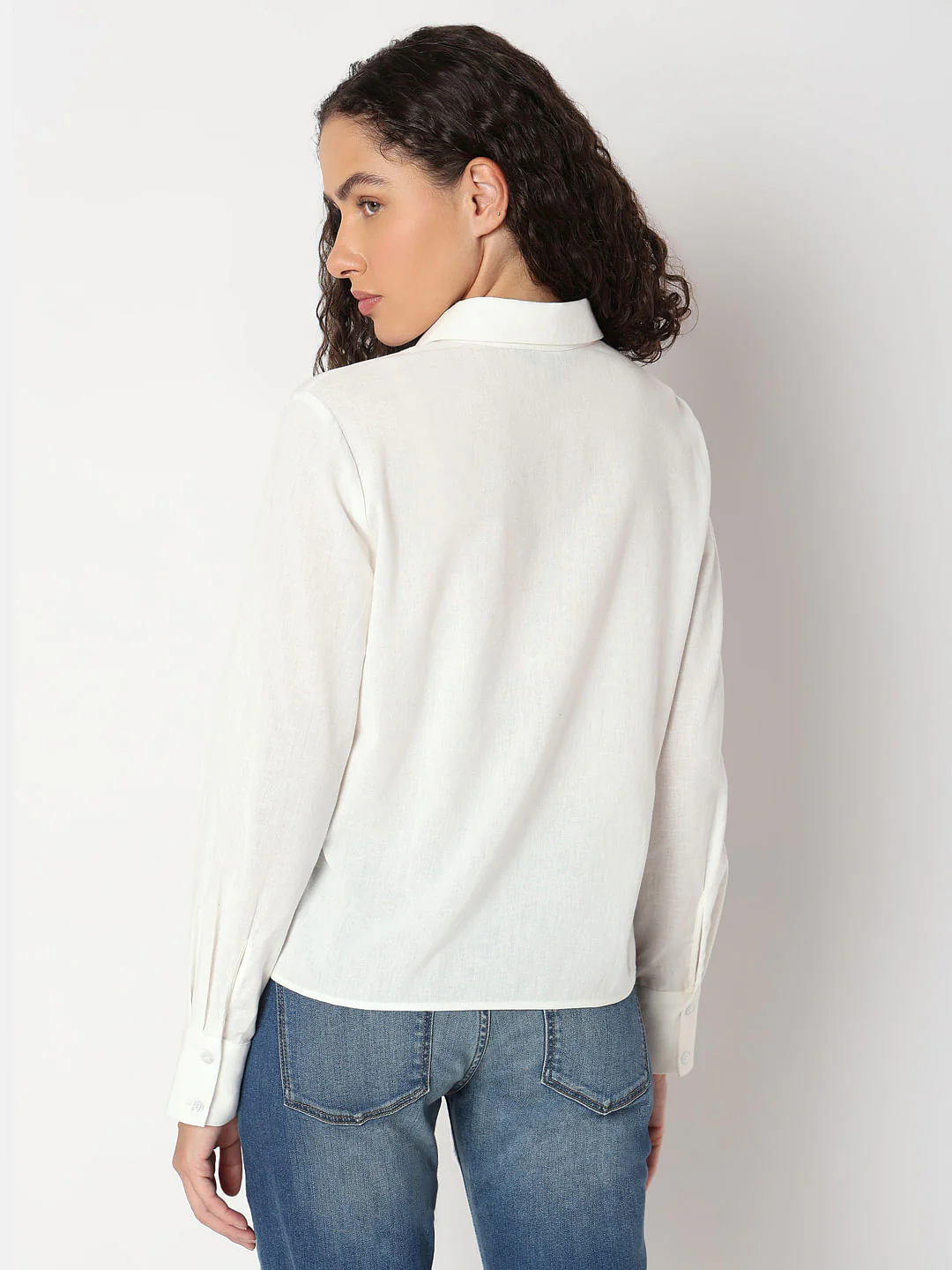 White Cotton-Linen Shirt - Image 4