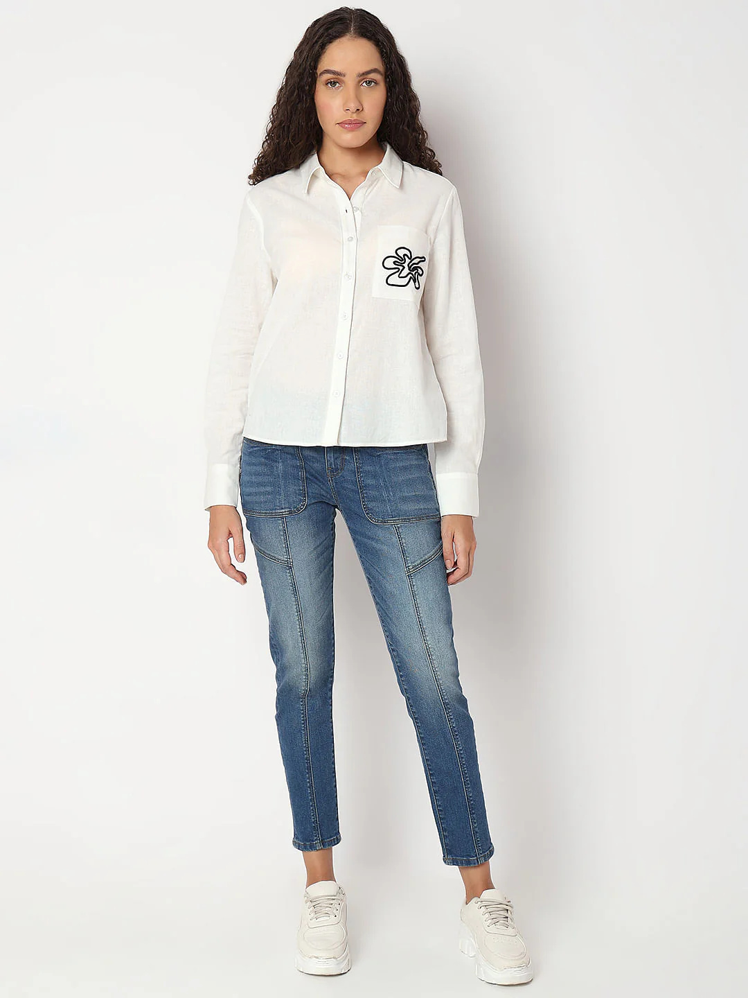 White Cotton-Linen Shirt - Image 5