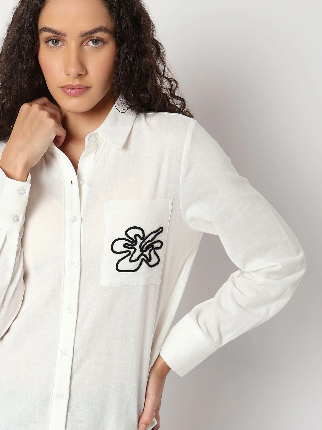 White Cotton-Linen Shirt - Image 6