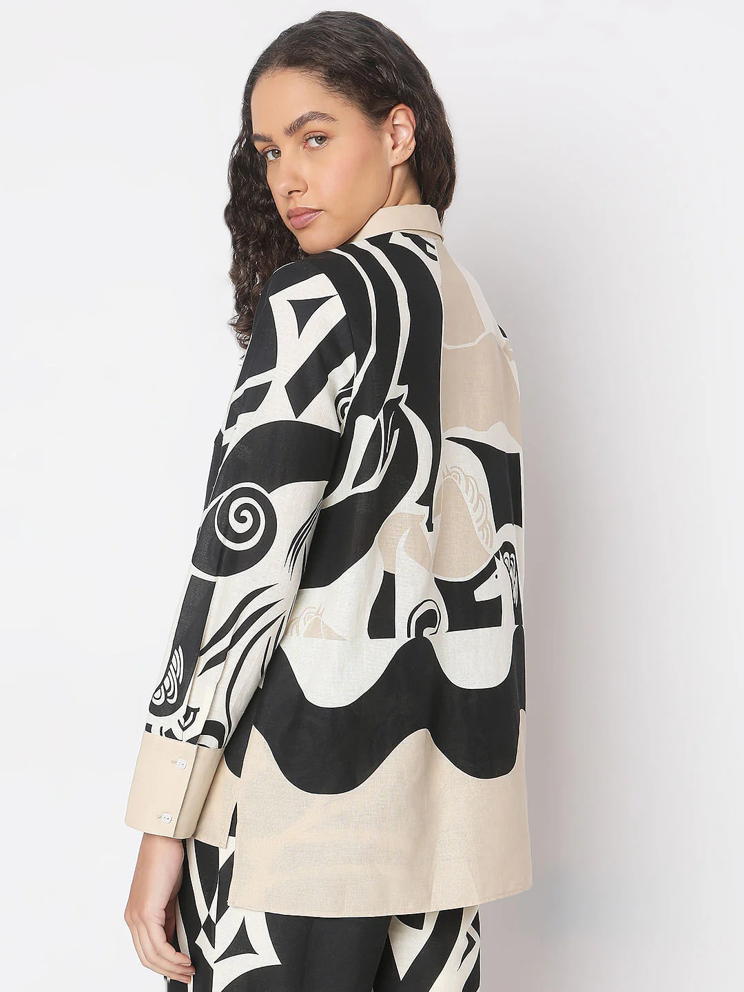 Off-White Abstract Print Co-Ord Set Shirt - Image 4