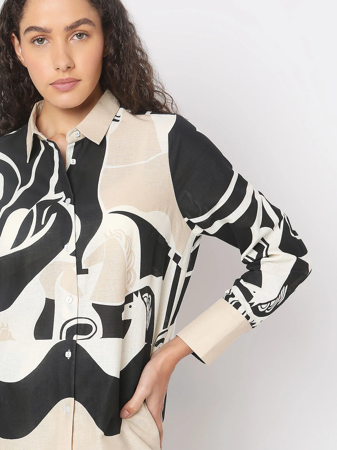 Off-White Abstract Print Co-Ord Set Shirt - Image 6