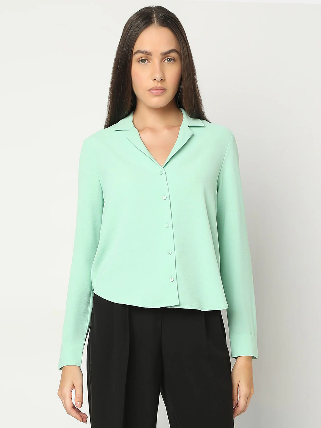 Pastel Green Full Sleeves Shirt - Image 2