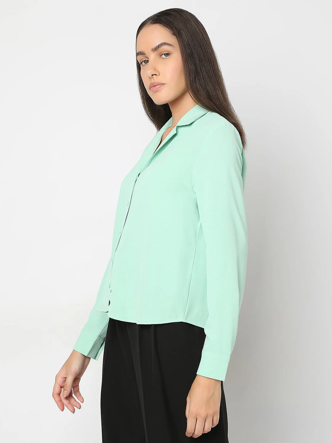 Pastel Green Full Sleeves Shirt - Image 3