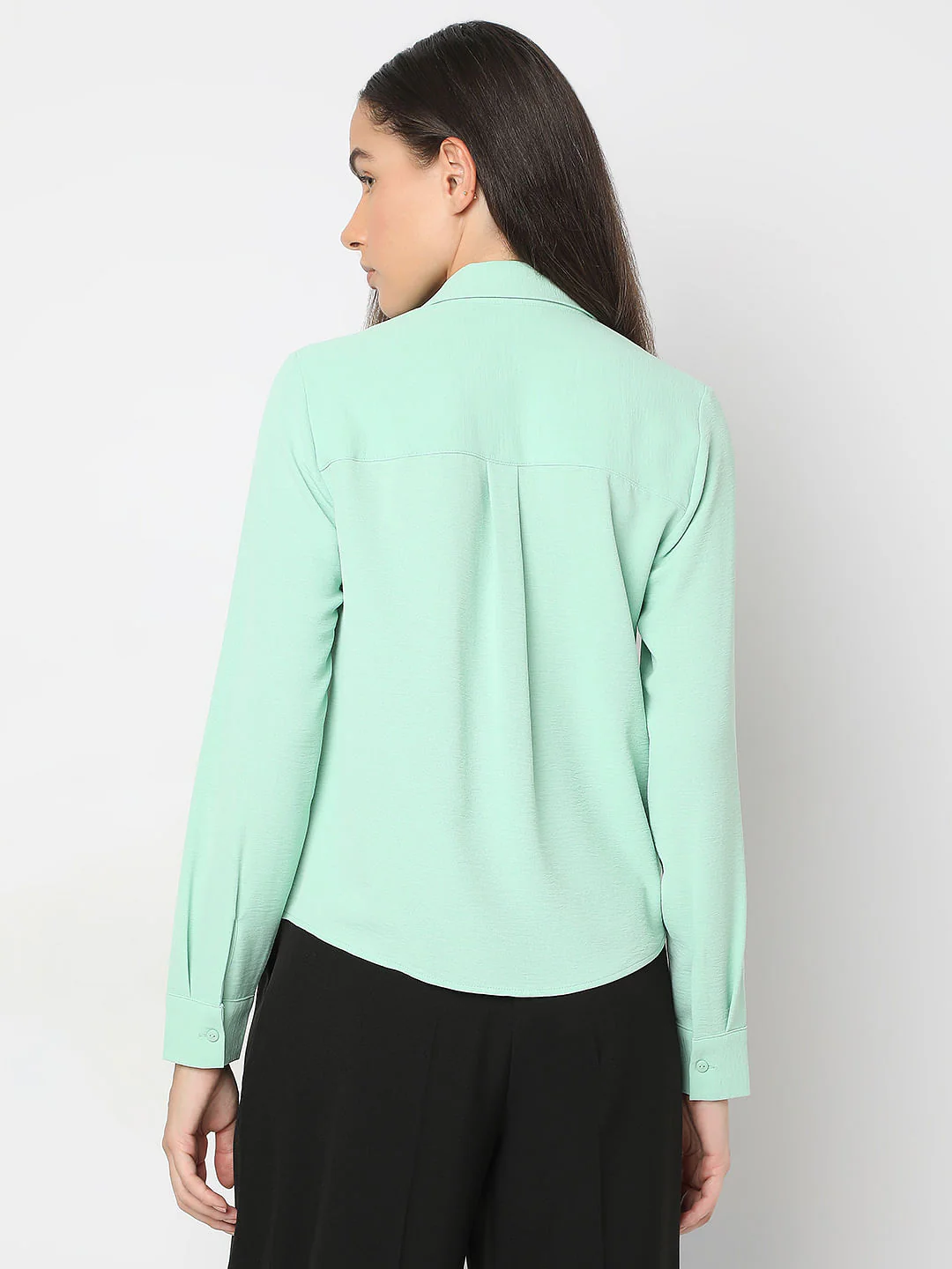 Pastel Green Full Sleeves Shirt - Image 4