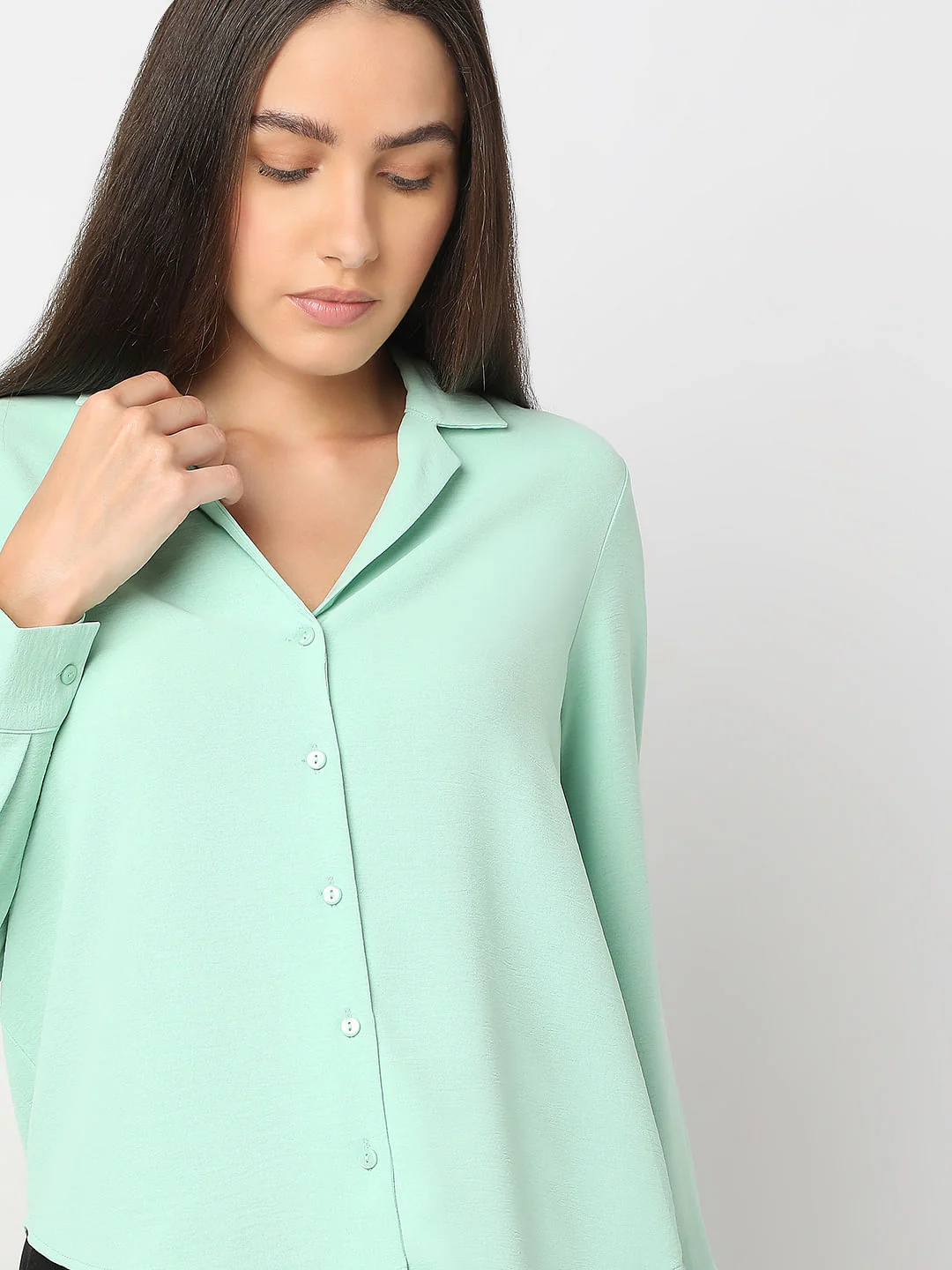 Pastel Green Full Sleeves Shirt - Image 6