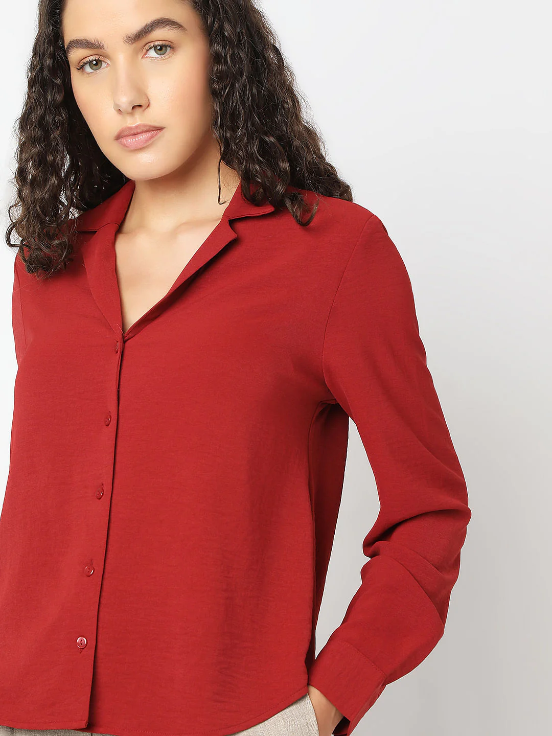 Red Full Sleeves Shirt - Image 6
