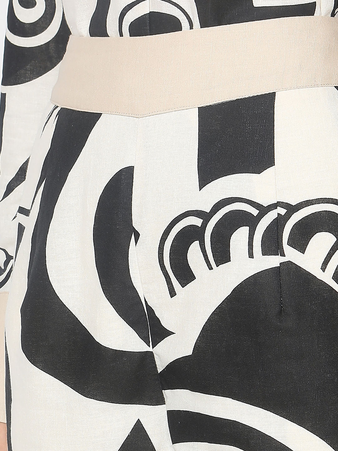 Beige Abstract Print Pant - Image 8