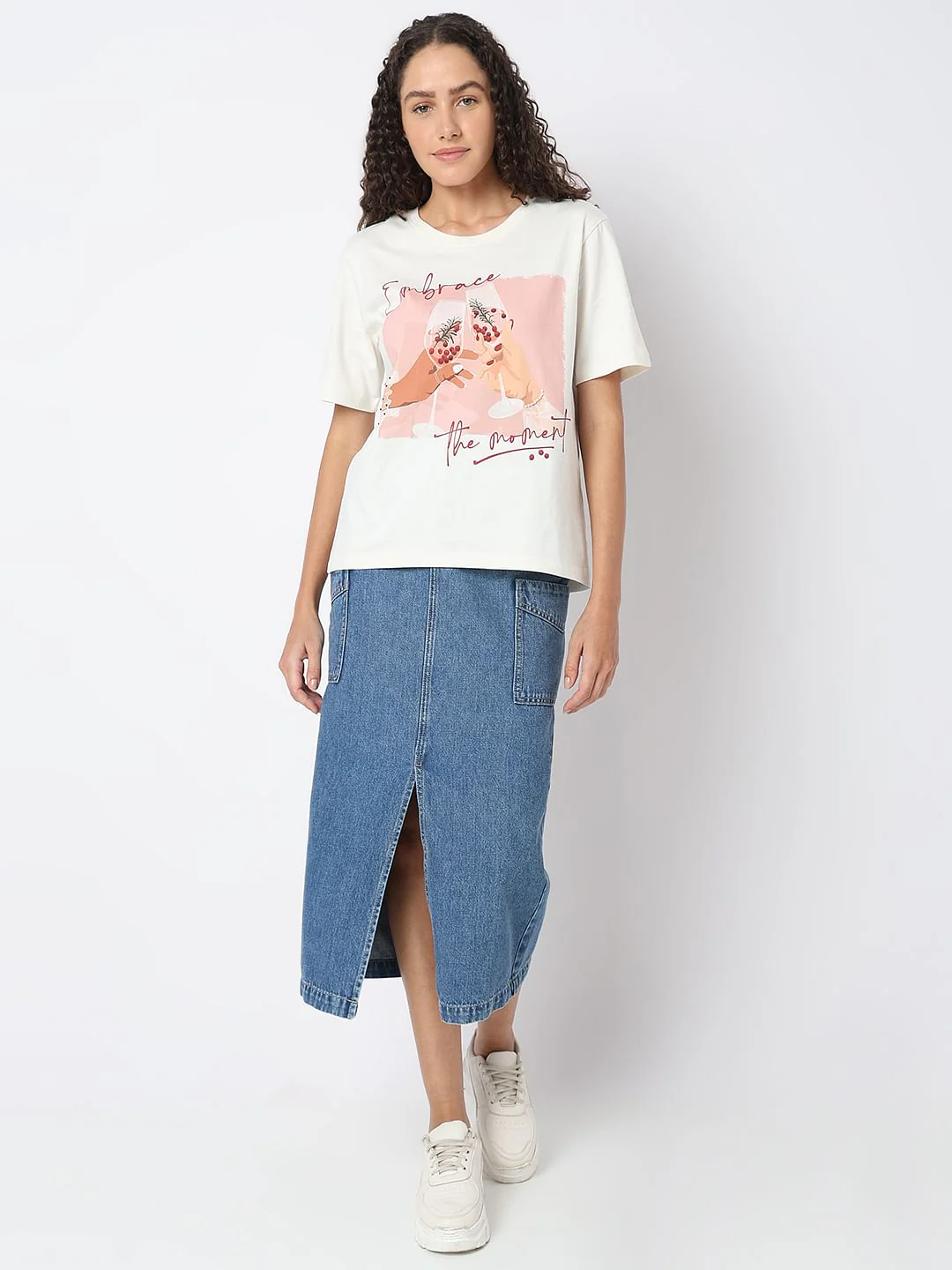 White Graphic Quote Print T-Shirt - Image 5