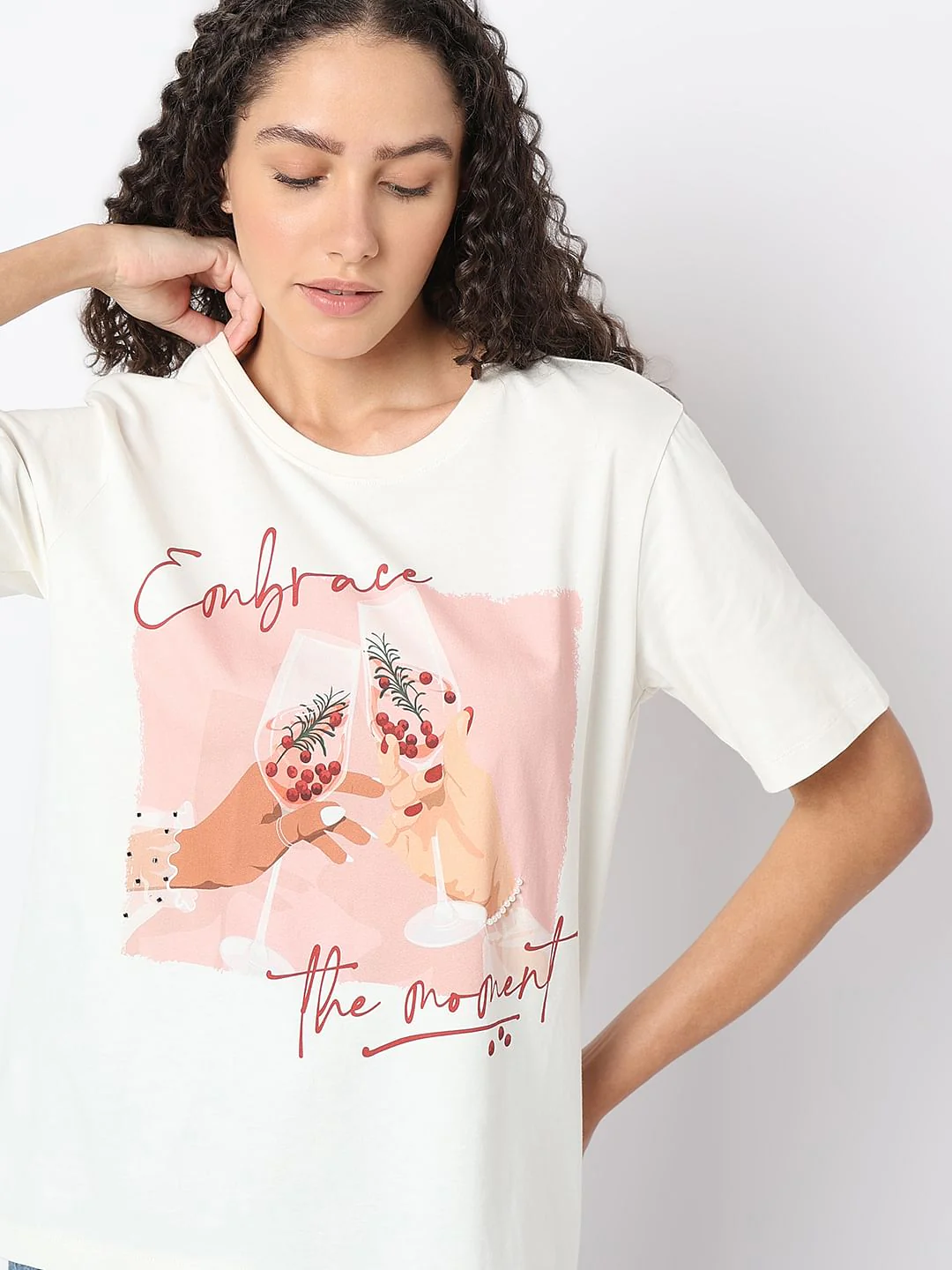 White Graphic Quote Print T-Shirt - Image 6