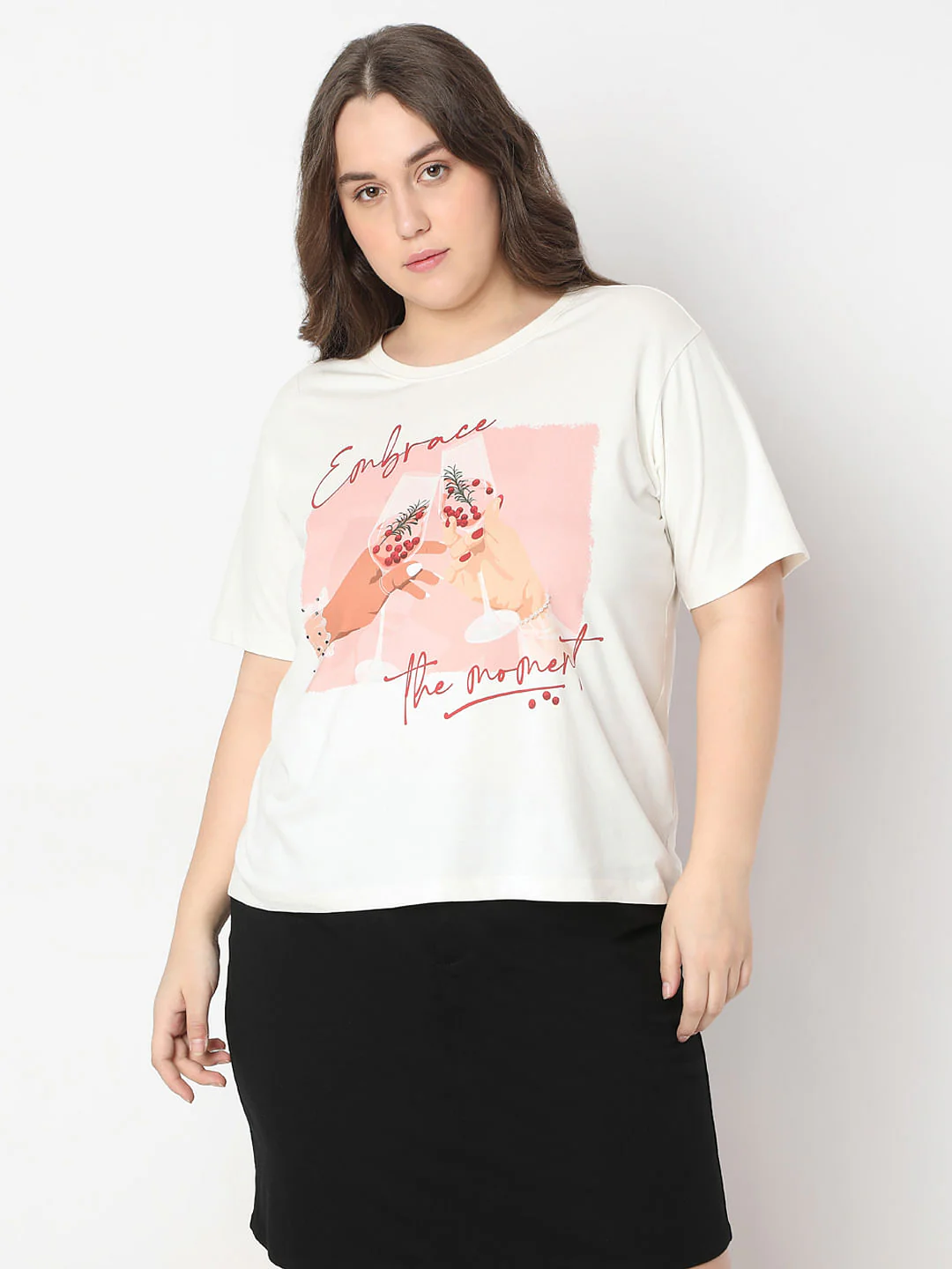Curve White Graphic Quote Print T-Shirt - Image 2