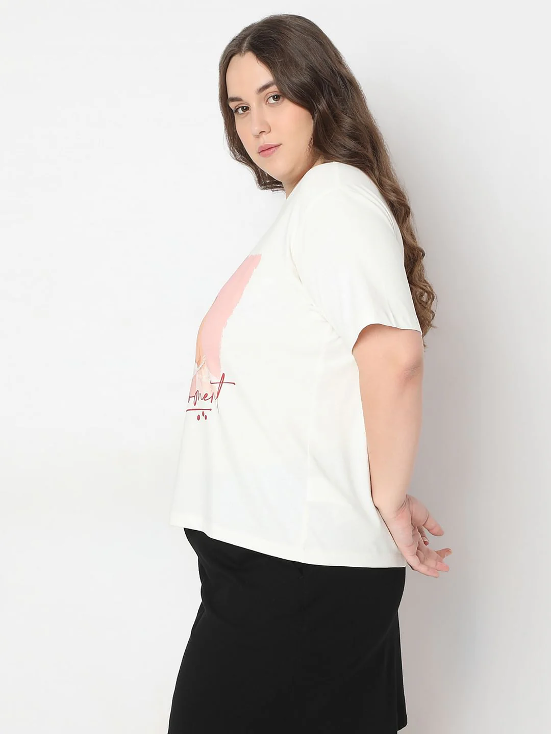 Curve White Graphic Quote Print T-Shirt - Image 3