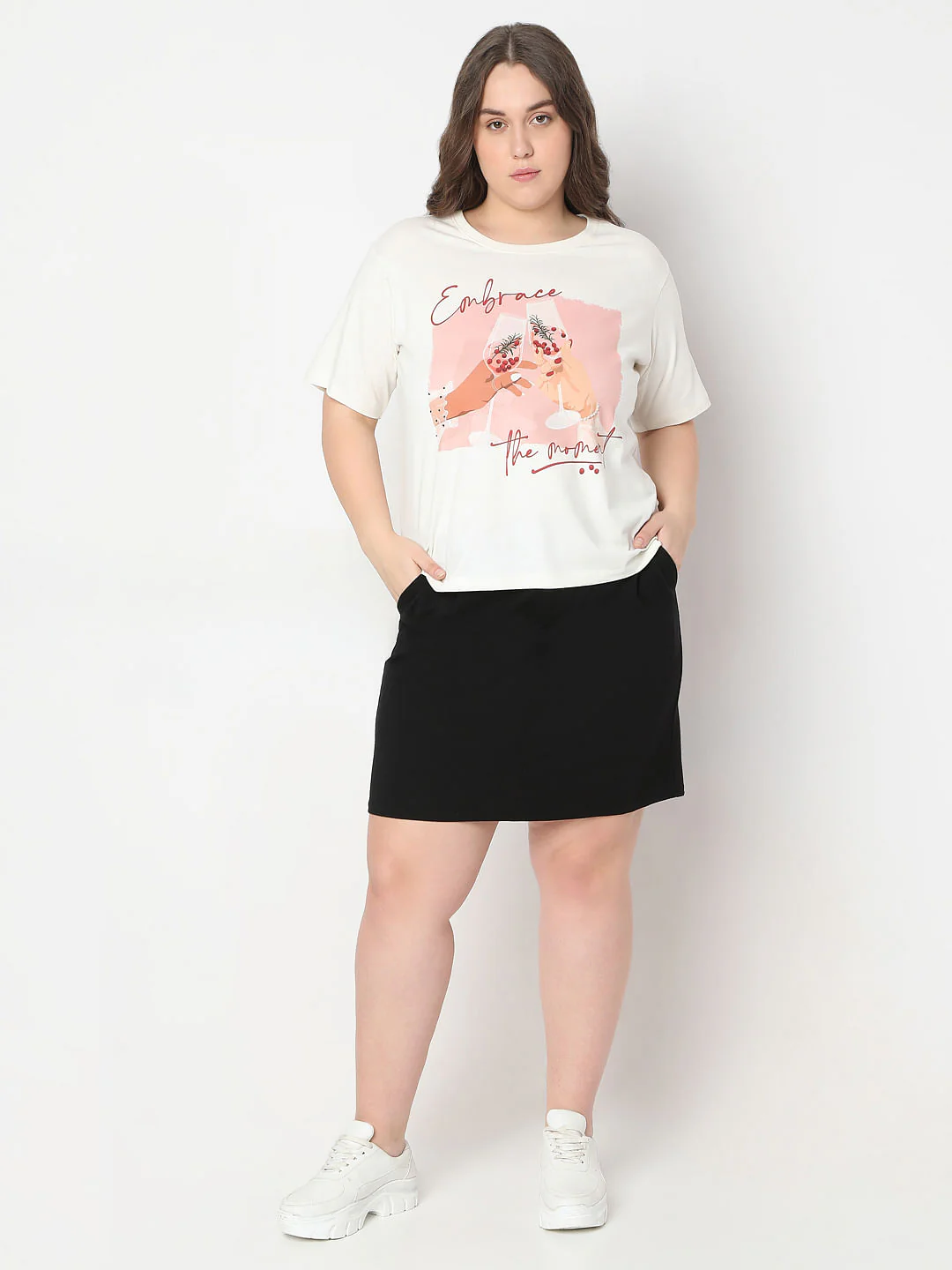 Curve White Graphic Quote Print T-Shirt - Image 5