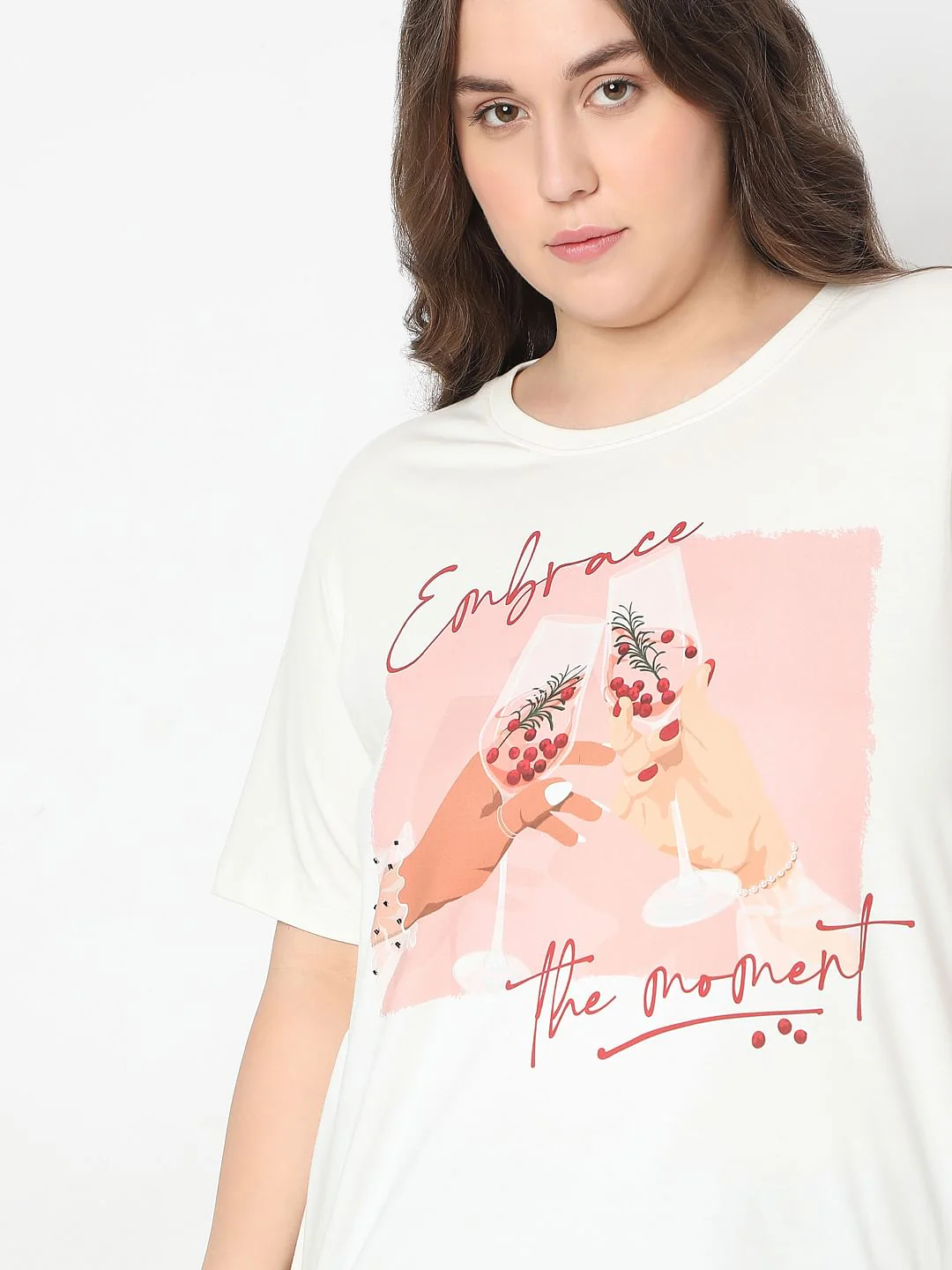 Curve White Graphic Quote Print T-Shirt - Image 6