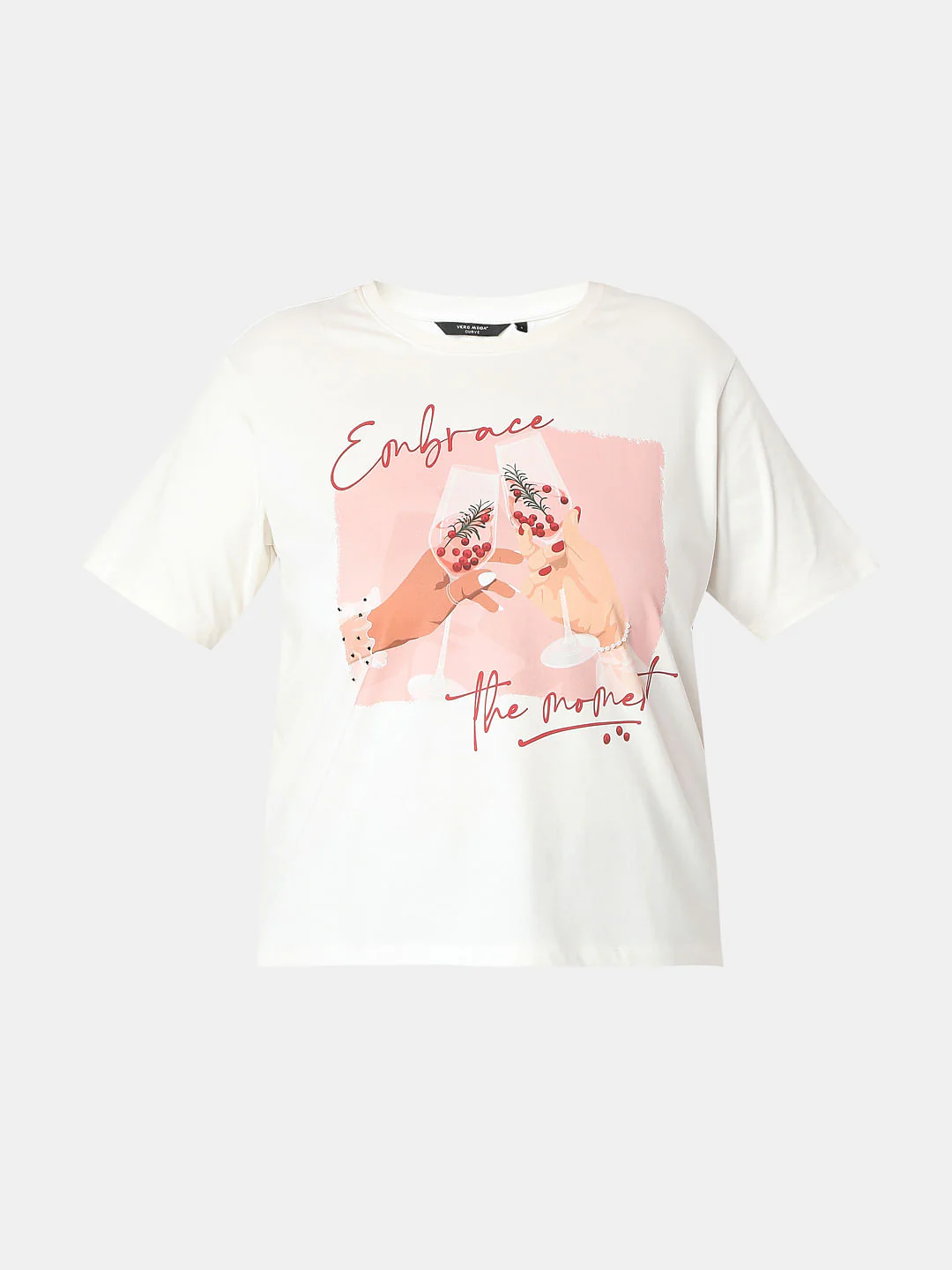 Curve White Graphic Quote Print T-Shirt - Image 7