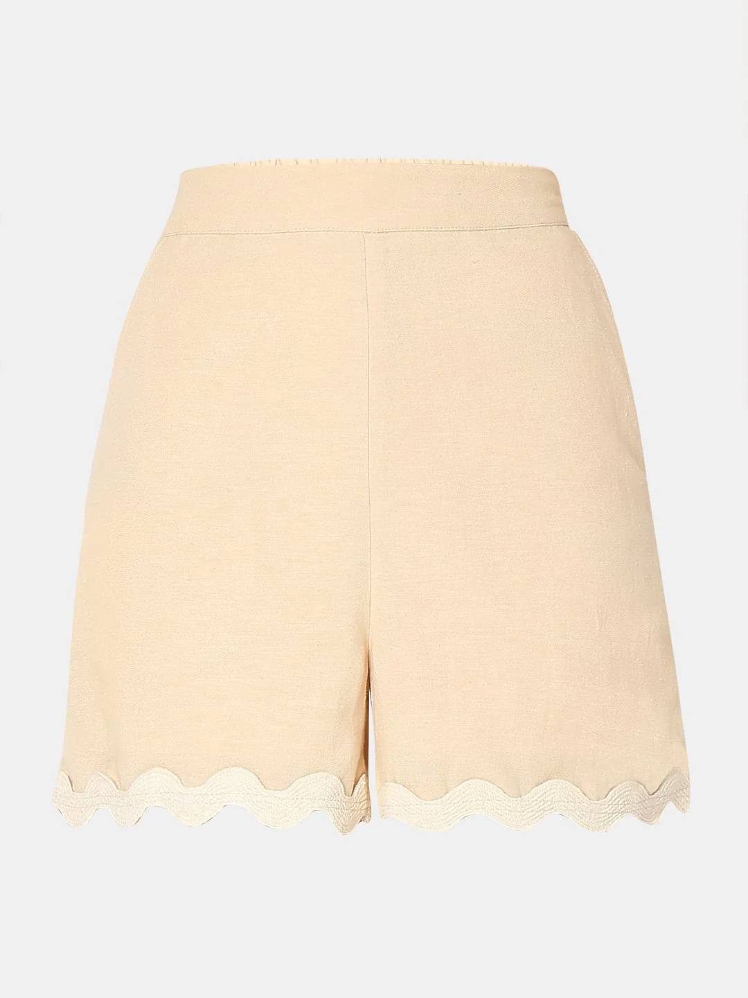 Beige Swirl Hemline Co-Ord Set Shorts - Image 7