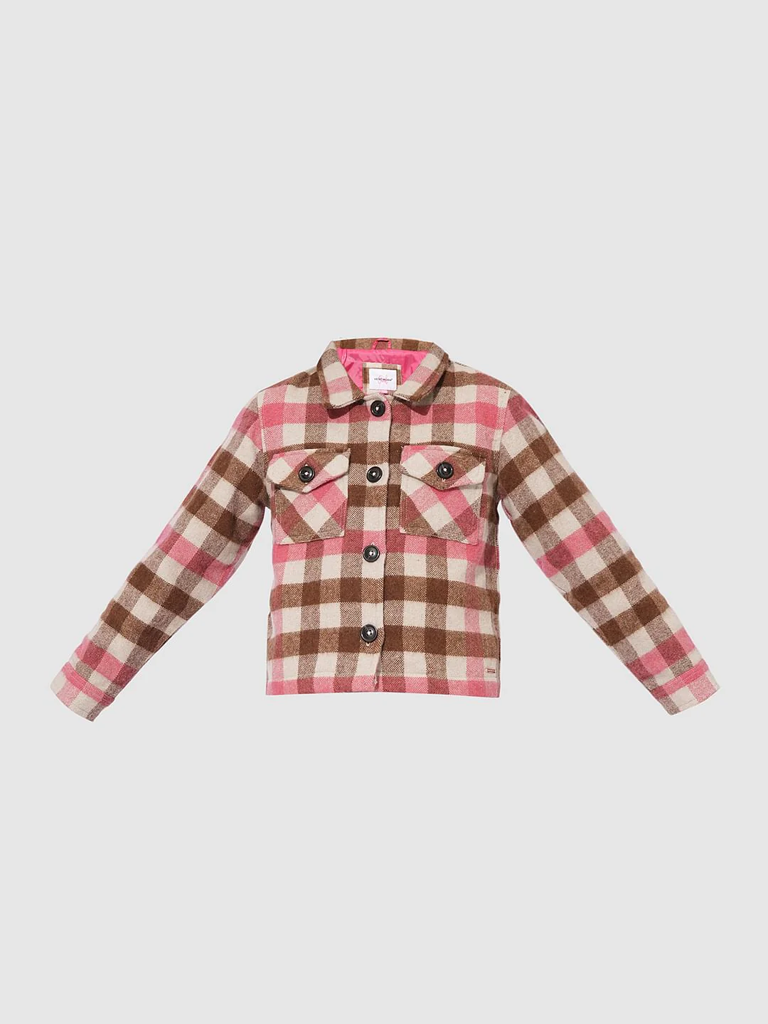Girls Brown Check Shirt - Image 6