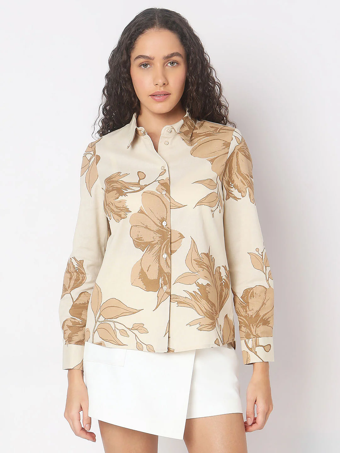 Beige Floral Shirt - Image 2
