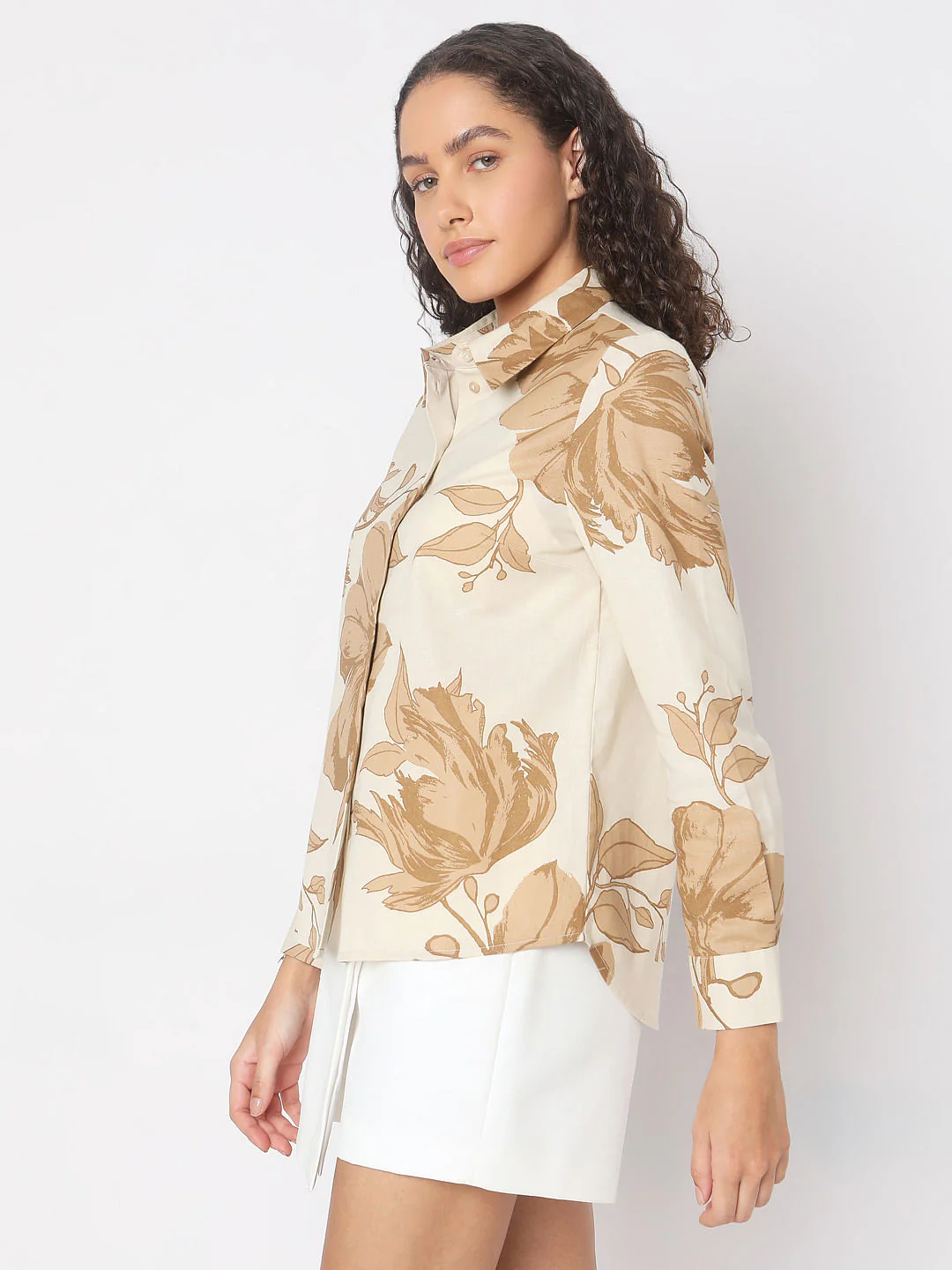 Beige Floral Shirt - Image 3