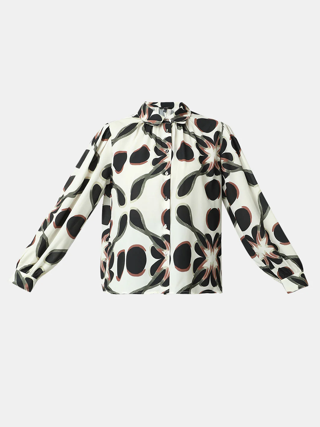 Black Printed Full Sleeves Shirt - Image 7