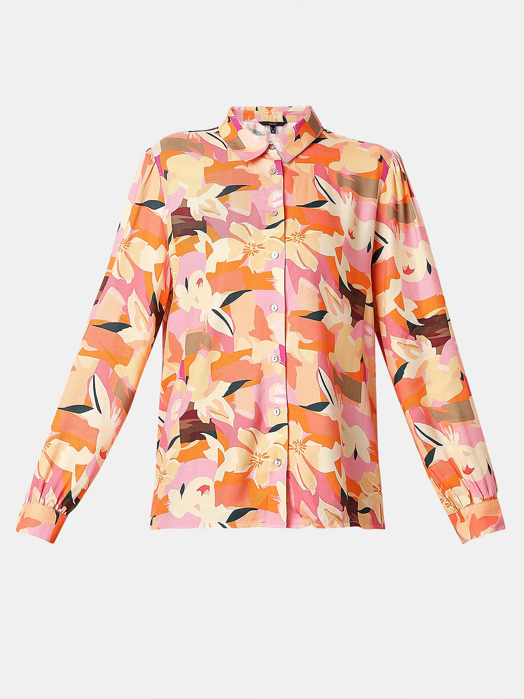 Orange Floral Print Shirt - Image 7