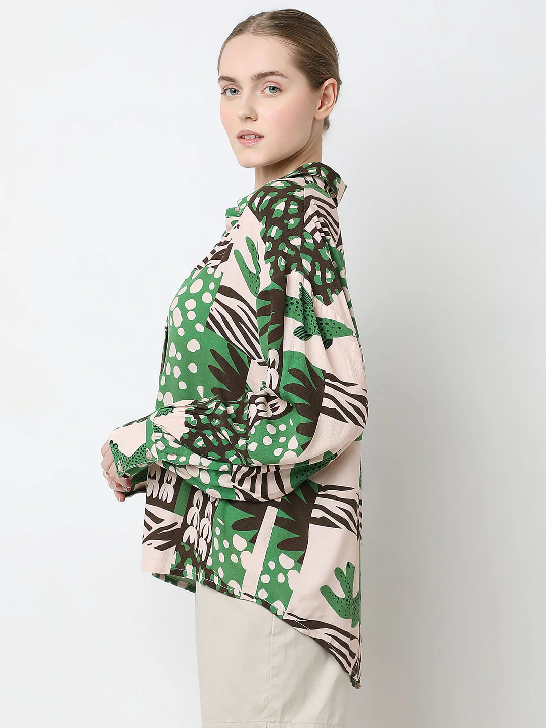 Green Graphic Print Shirt - Image 3