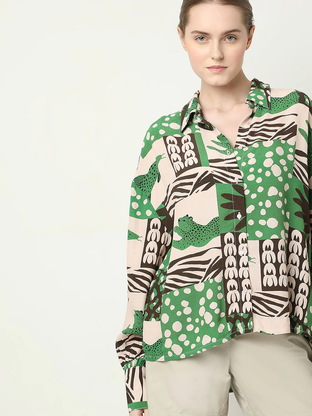 Green Graphic Print Shirt - Image 6