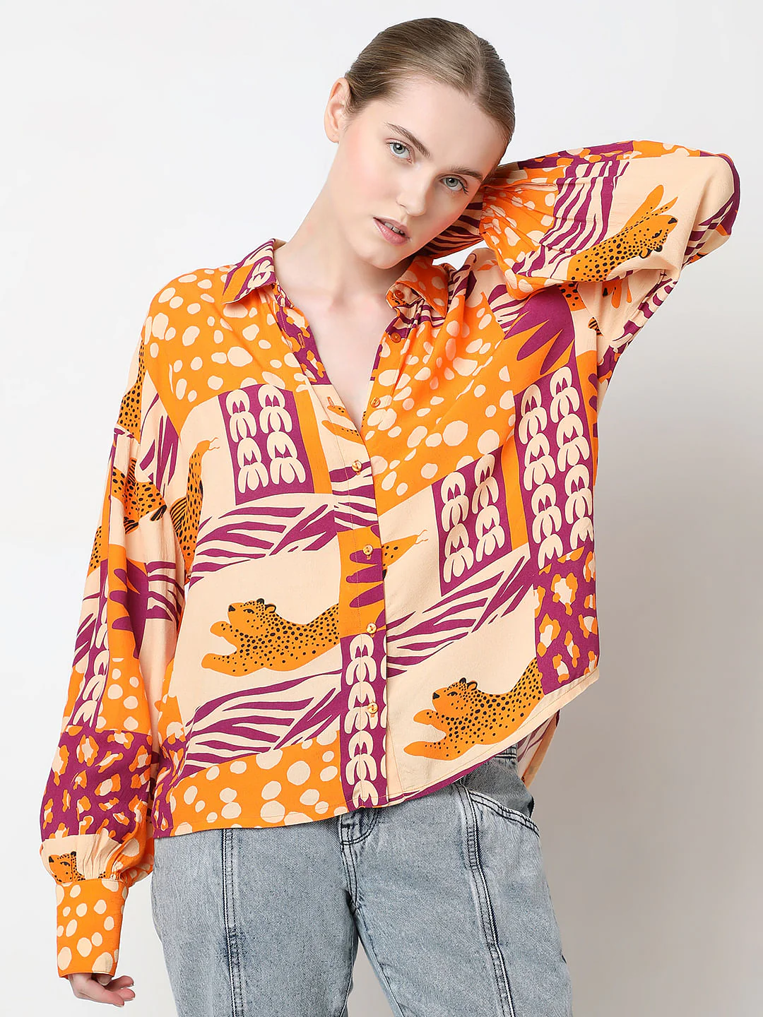 Orange Graphic Print Shirt - Image 2