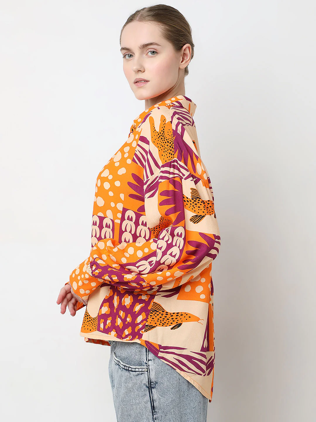 Orange Graphic Print Shirt - Image 3