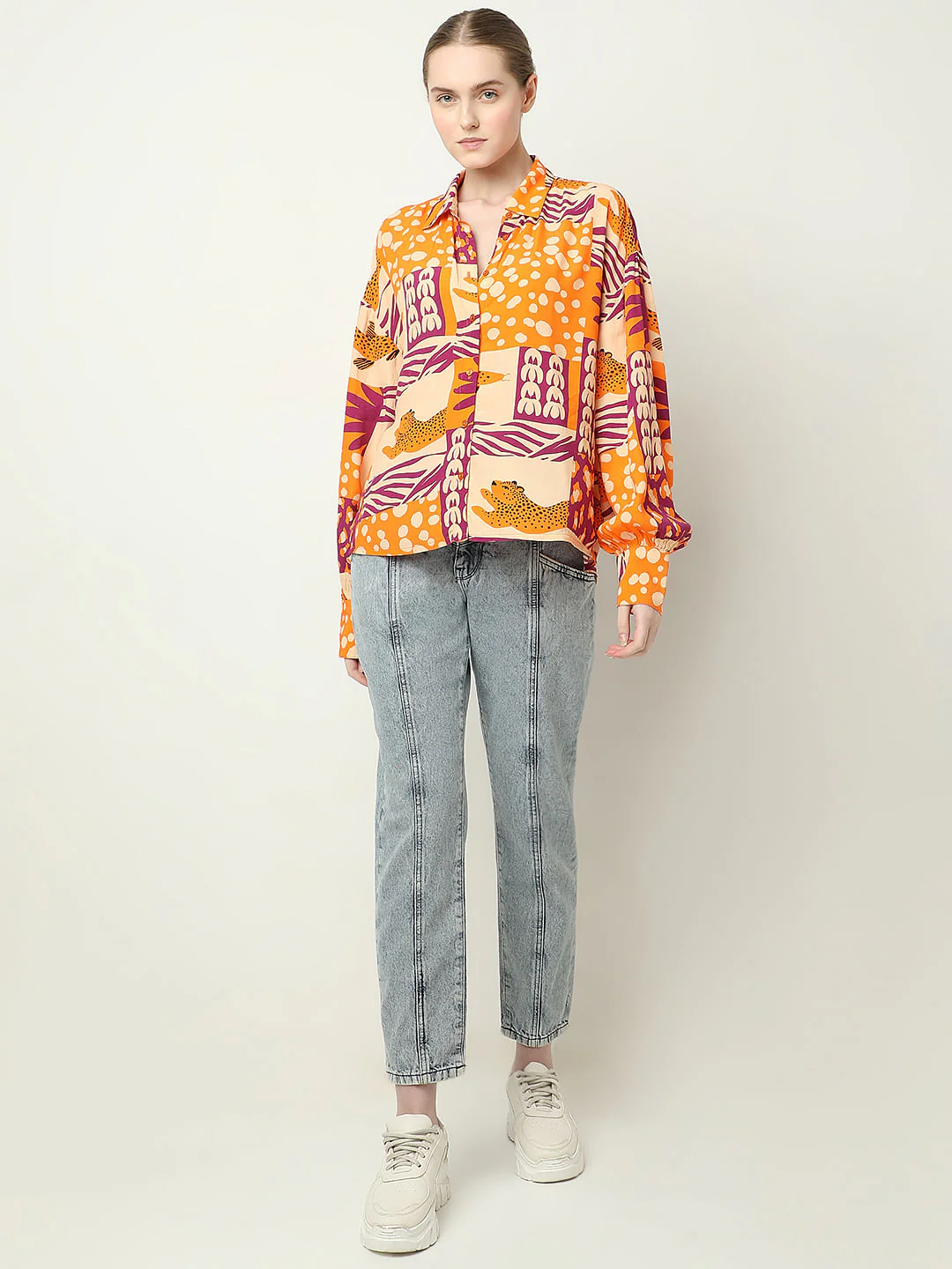 Orange Graphic Print Shirt - Image 5